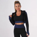 3 częściowy komplet bezszwowy legginsy Push Up Fitness bluza