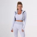 3 częściowy komplet bezszwowy legginsy Push Up Fitness bluza